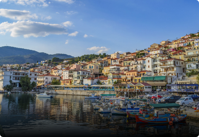 Plomari village, home of ouzo, south Lesvos